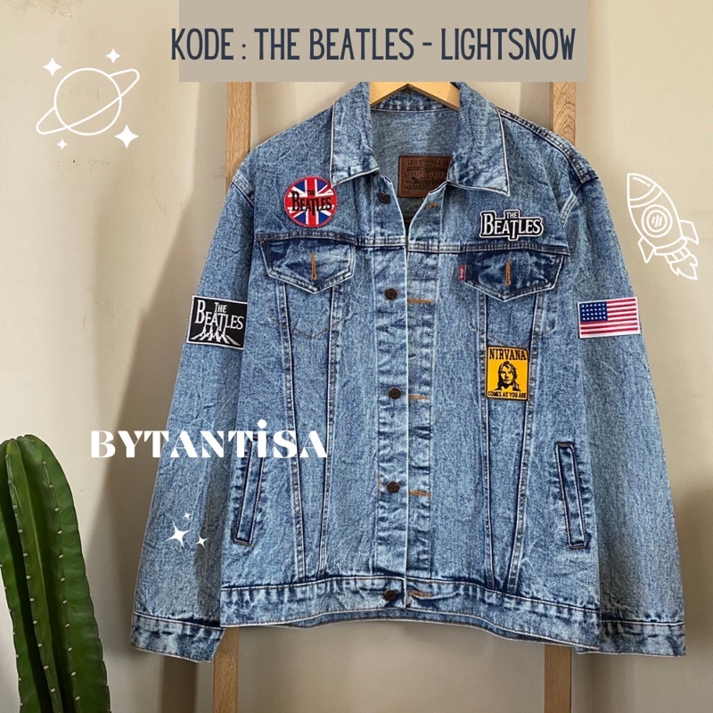 JAKET JEANS DENIM PRIA / WANITA LIGHTWASH SERIES | JACKET JEANS PATCH | DENIM BORDIR MOTIF PATCH