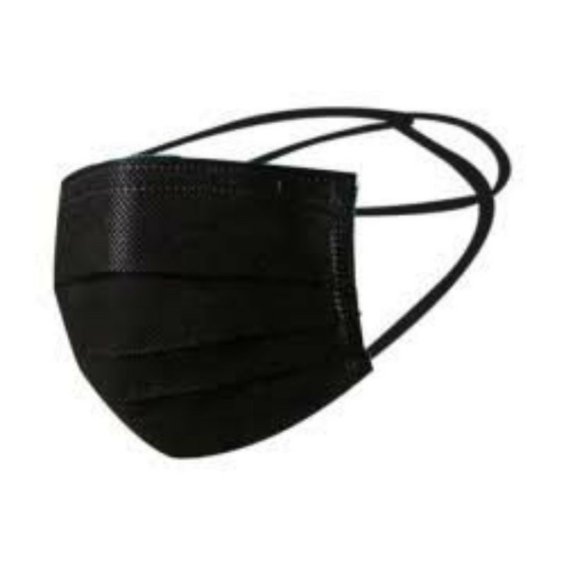 MASKER HIJAB HITAM 3PLY / MASKER HITAM HIJAB / MASKER NON MEDIS 1BOX ISI 50PCS