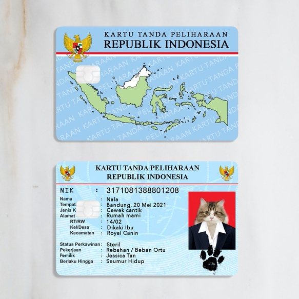 [CARD STICKER] KTP KARTU TANDA PELIHARAAN Pets Cover Skin ATM / Debit / Credit / Emoney Kartu Stiker