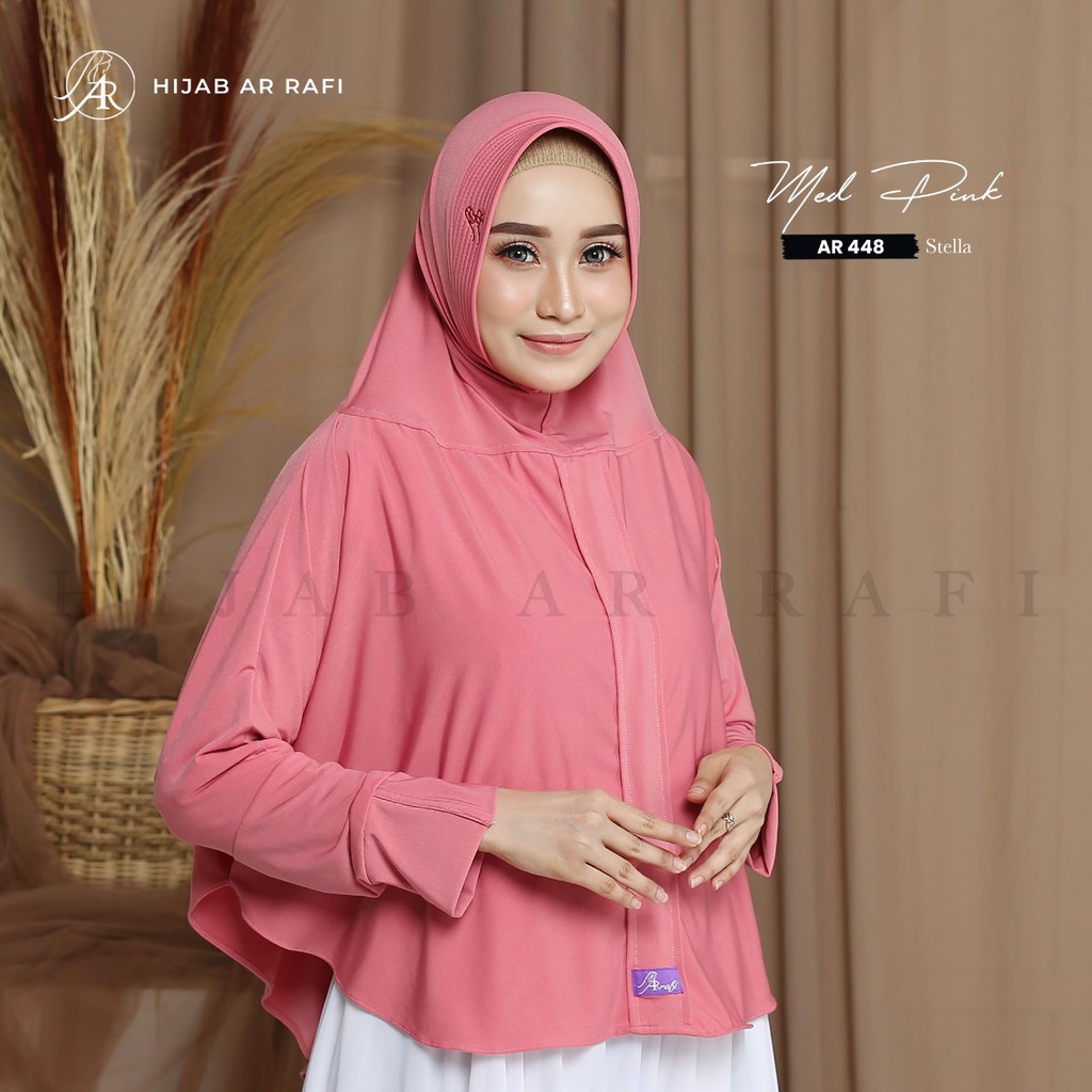 Hijab Arrafi 448 Terbaru 2020 Jilbab Bergo Instant Antem Kerudung Daily Simpel Lengan Tangan  AR 448-2