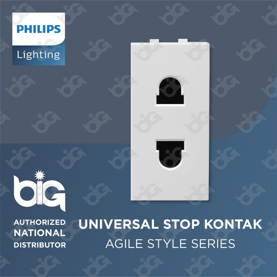 PHILIPS Agile Style 1M Stop Kontak Universal Agile Style Modular