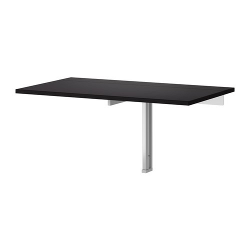 IKEA BJURSTA Daun meja lipat dipasang di dinding, cokelat-hitam, 90x50 cm