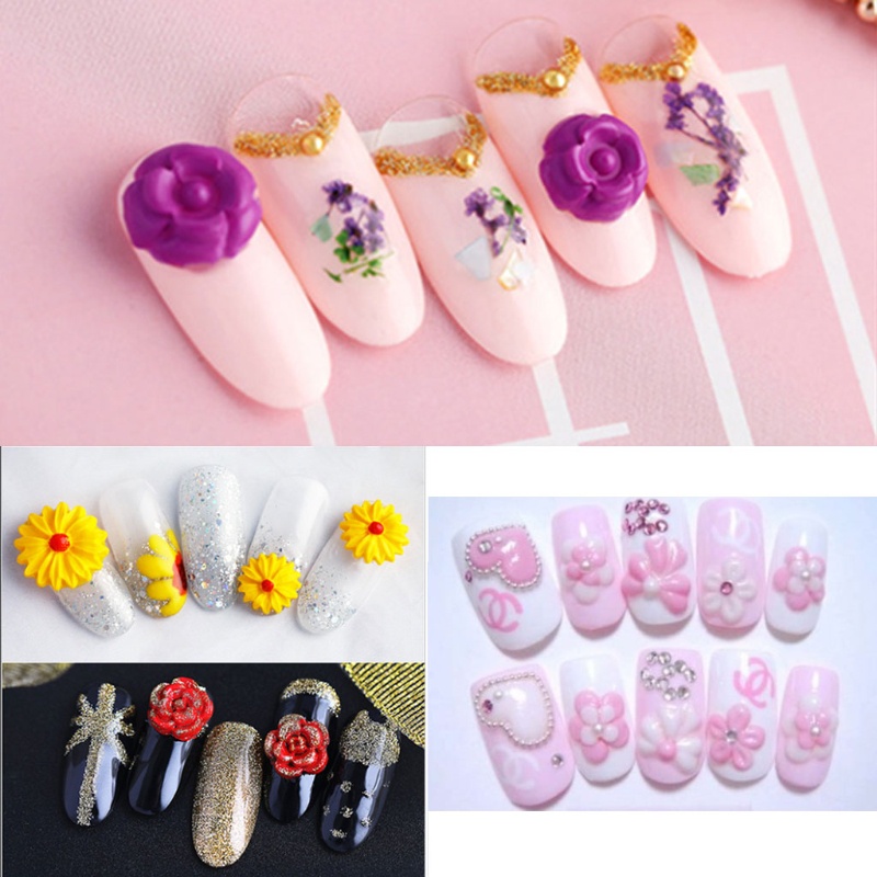 Siy 36pcs Cetakan Nail Art Bahan Silikon Bentuk Daunbungabinatang Ukuran Mini