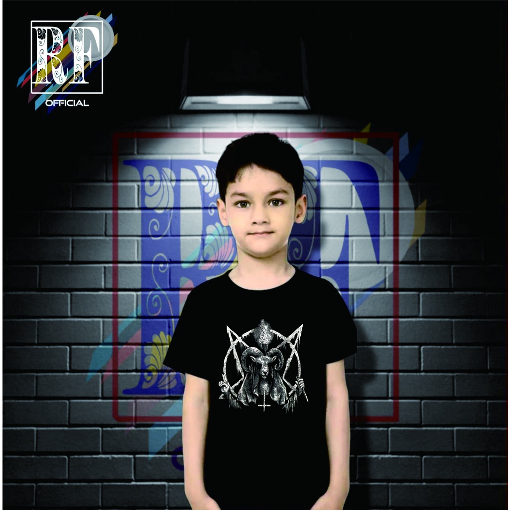 Kaos baju anak Distro HAIL SATAN t-shirt band metal musik rock kaos band oversize lokal t-shirt hita