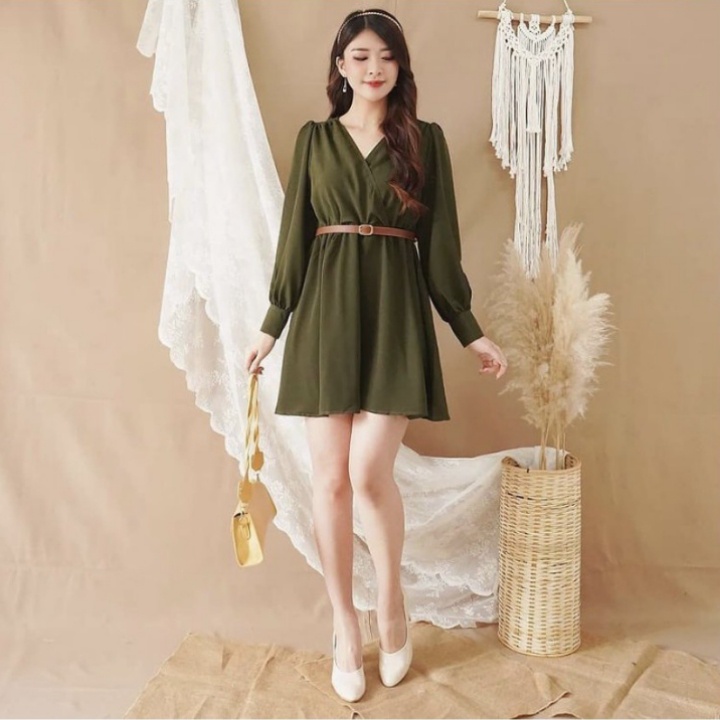 [GLFK] Dress Varla / Mini Dress Korea / Dress Korea / Dress Polos Casual / Pakaian Wanita Terbaru