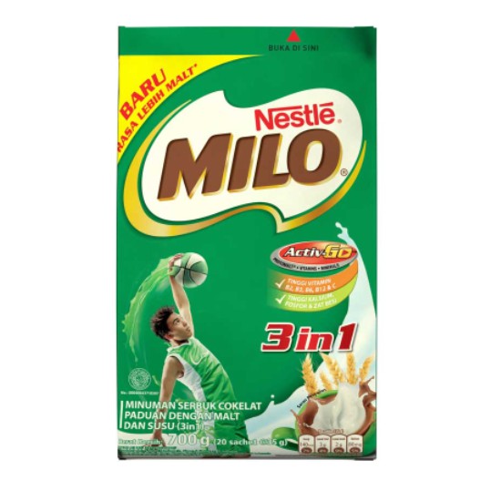 

PROMO MILO 3in1 Activ Go 20x35g 20 Sachet 700g Bubuk Coklat |NestleIndonesia