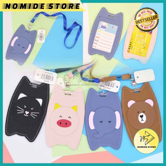 

NAME TAG ID CARD HOLDER MOTIF KARTUN HEWAN BAHAN KULIT SINTETIS GTB2 BEST QUALITY