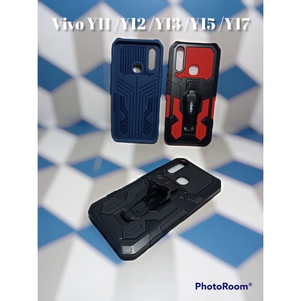 MN - Vivo Y11 / Y12 / Y13 / Y15 / Y17 Case I-Crystal Robot Silikon Ring Standing Cover Casing HP Har