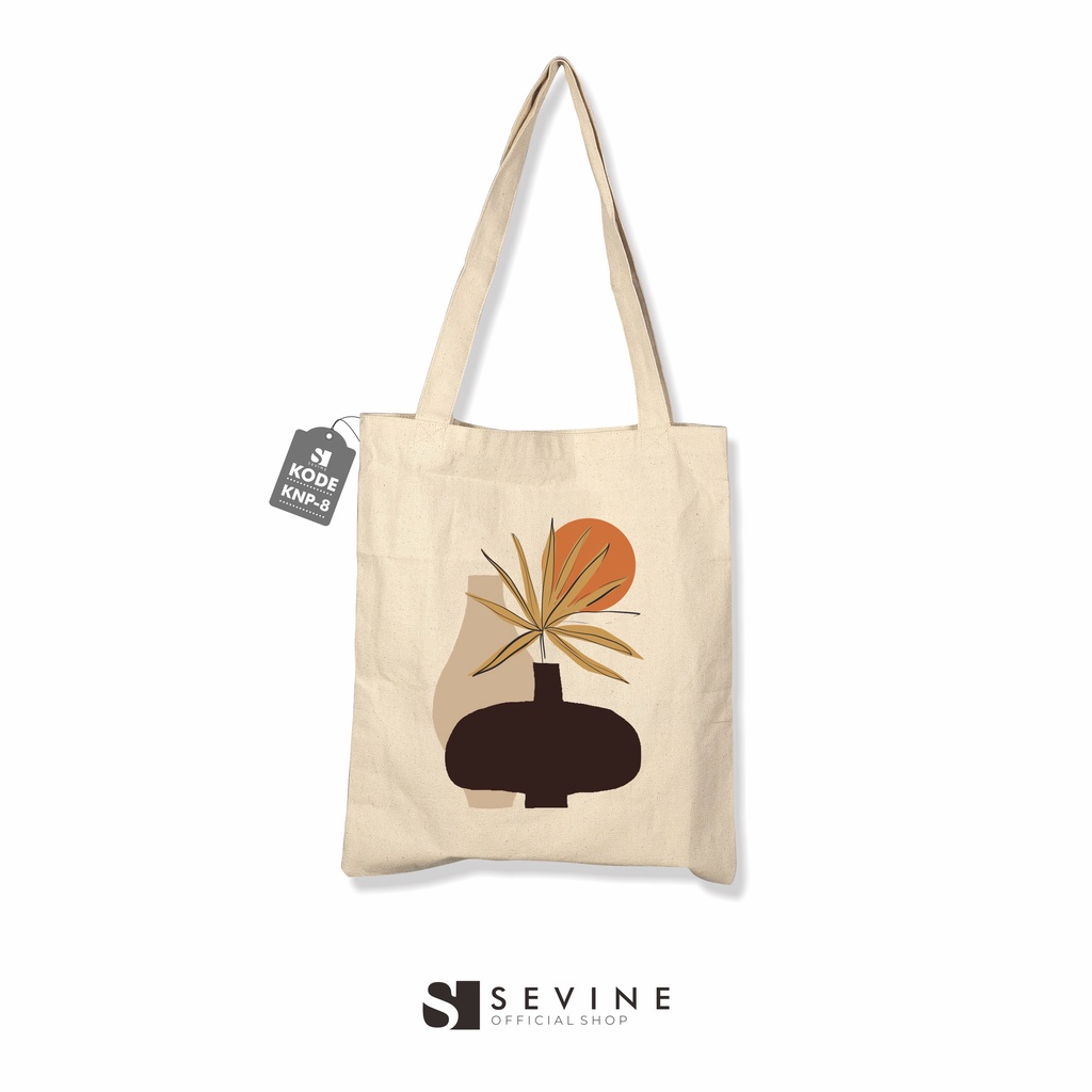 Sevine Tote Bag Kanvas Tas Wanita Fashion Totebag Laptop Nordic Aesthetic Series DTF Printing - KNP8