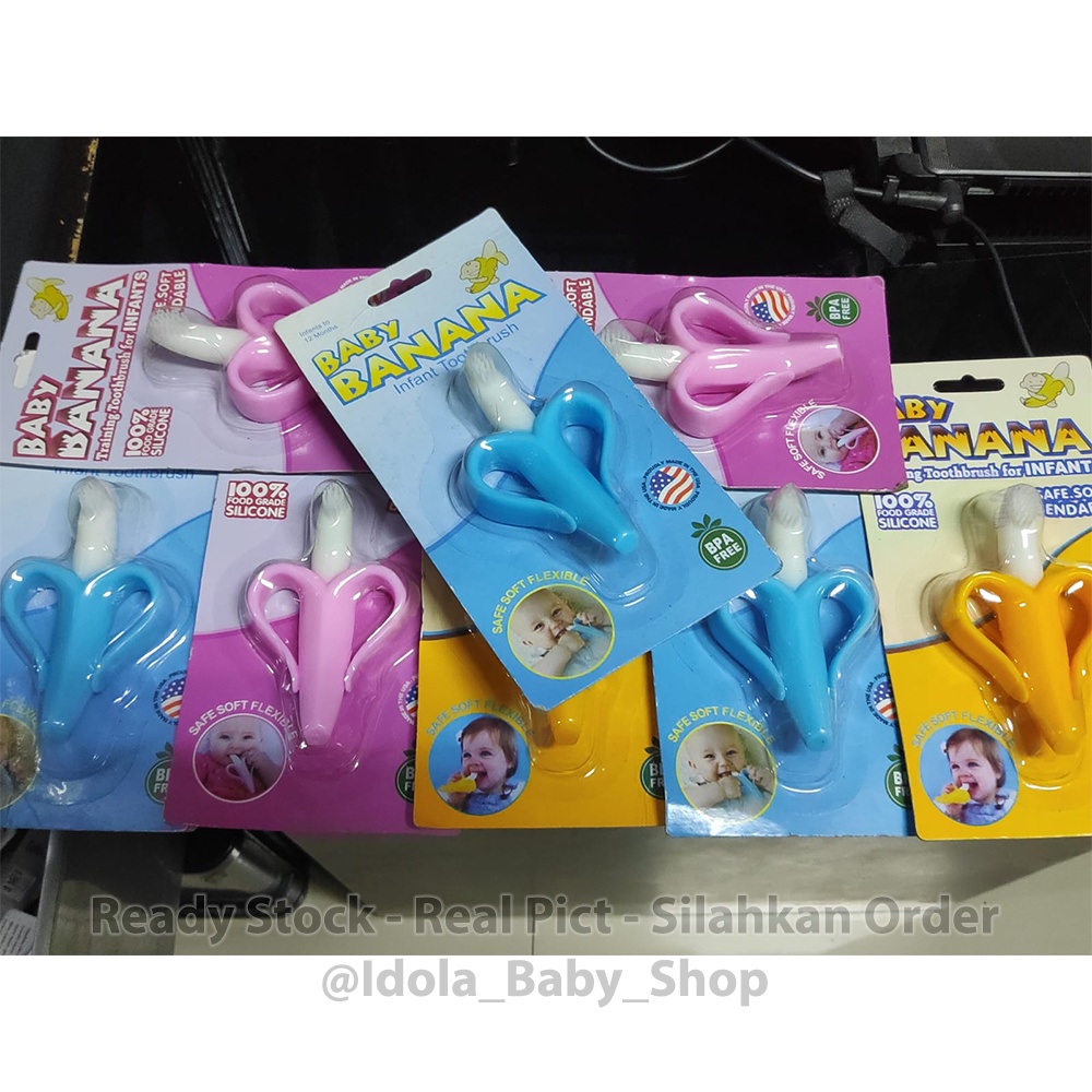 Teether Baby Banana Infant Toothbrush Gigitan Sikat Gigi Bayi Pisang