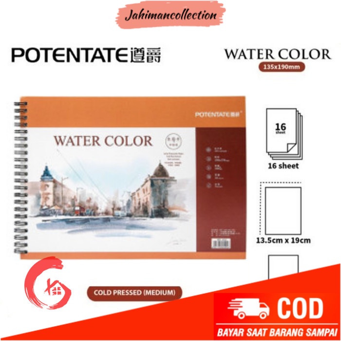 

✨ BISA COD ✨ POTENTATE SPIRAL WATERCOLOR PAD 135X190MM COLD PRESS