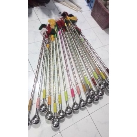 tongkat mayoret stainless SD drumband stik konduktor marching band pipa stenlis