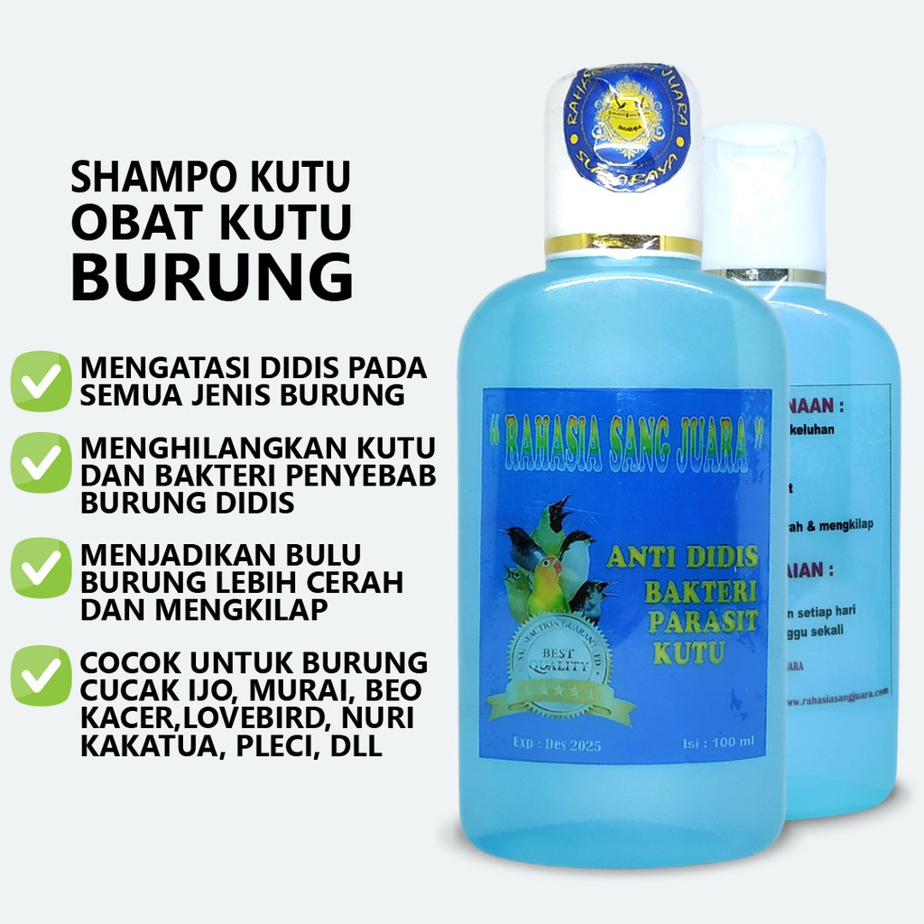 SAMPO KUTU BURUNG OBAT KUTU BURUNG MENGATASI DIDIS PADA BURUNG DISEBABKAN BAKTERI DAN PARASIT