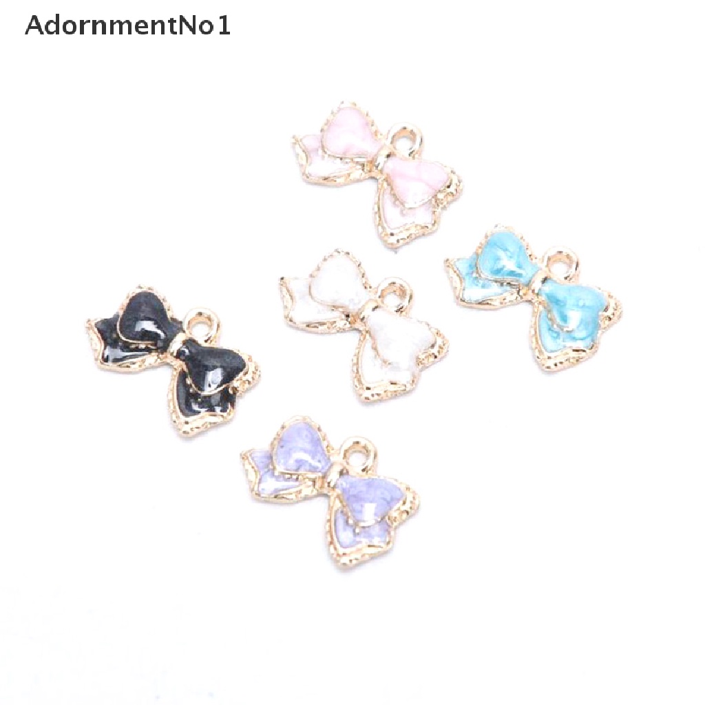 (AdornmentNo1) 10pcs / Set Liontin Bentuk Pita Bahan Alloy Untuk Aksesoris Perhiasan / Kerajinan Tangan Charms