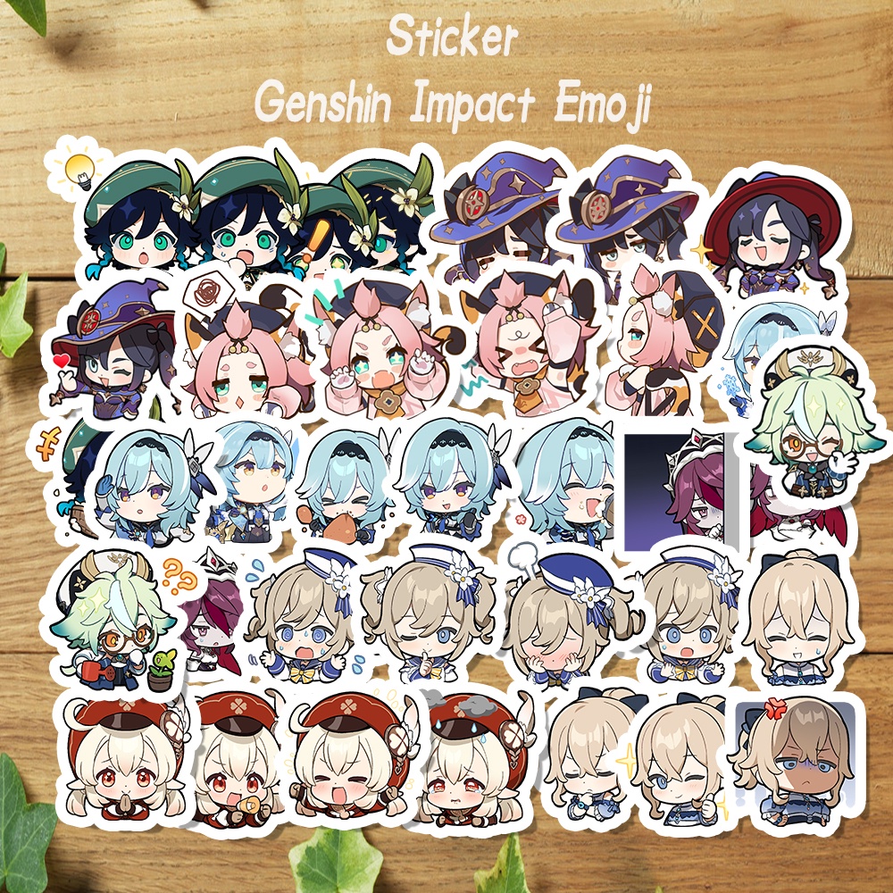 Stiker Genshin Impact Emoji Sticker Vinyl / Sticker Set Genshin Mondstadt Character