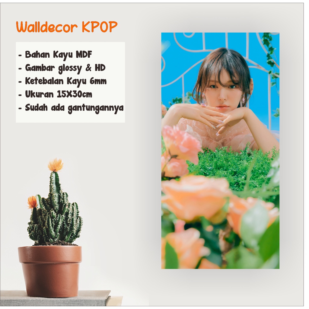 WALLDECOR RED VELVET WENDY UKURAN 15X30 CM WALL DECOR POSTER KAYU HIASAN DINDING KPOP