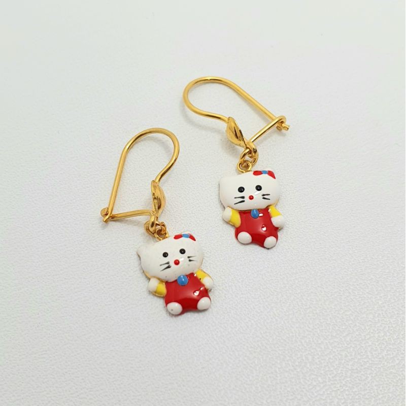 Anting Desi Anak Emas Muda Bandul Hello Kitty 1 Gram
