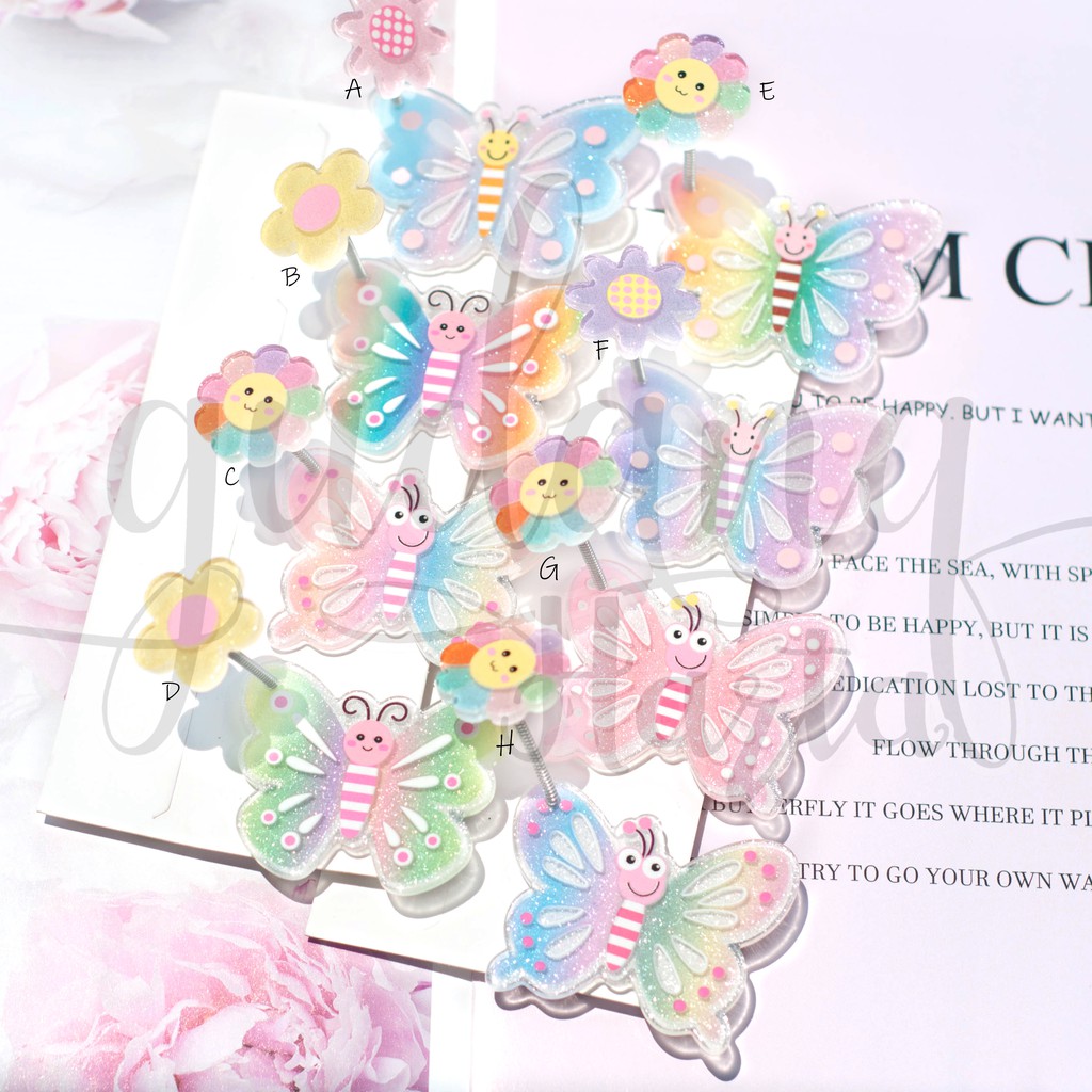 Jepit Rambut Kupu Kupu Antena Bunga Lucu Hairclip Butterfly Flower Cute GH 201140