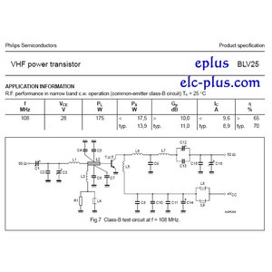 Transistor Mosfet RF Pemancar HT BLV25 BLV 25 VHF Philips 175W