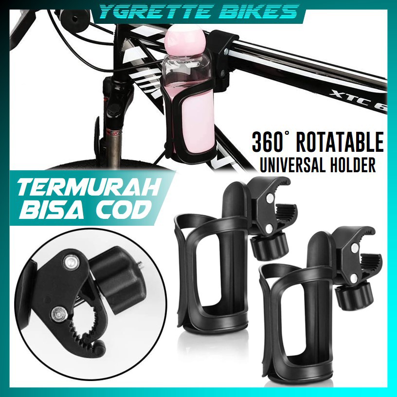 YGRETTE - Hengtu Holder Tempat Botol Minum Sepeda Trolley Bottle Bracket Cage - BBR14 - Black