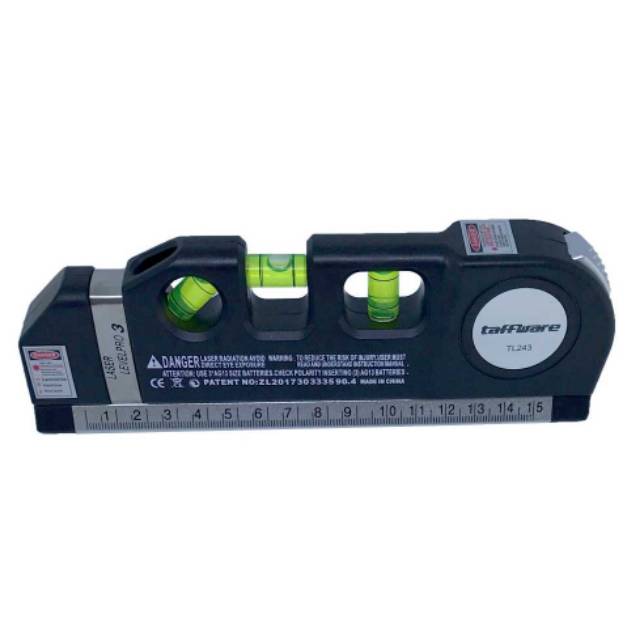 Taffware LEVELPRO3 Penggaris Laser Horizontal 250CM + Waterpass