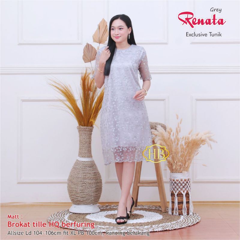 RENATA TUNIC BROKAT NAVBOR YELBOR WHITBOR CREAMBOR