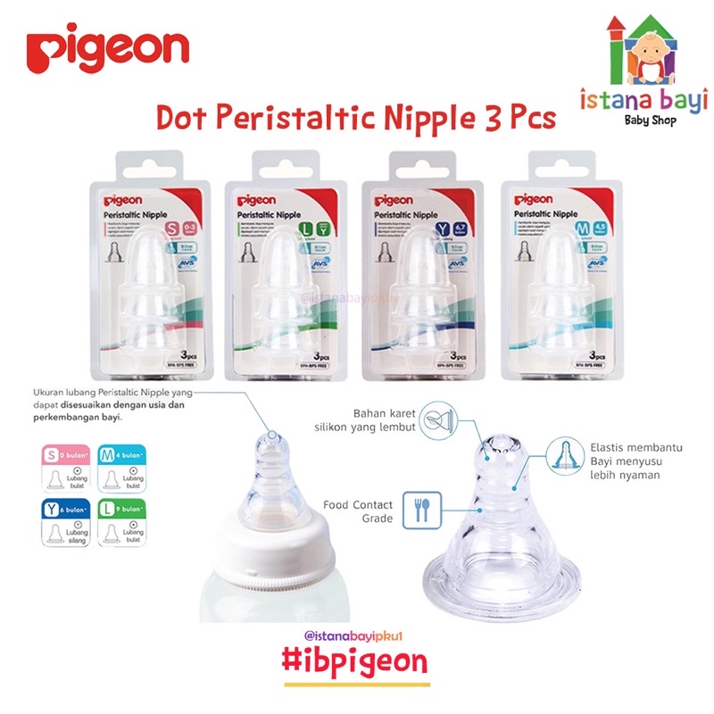 PIGEON Slim Neck Nipple / Dot Bayi - Pigeon Nipple/empeng bayi