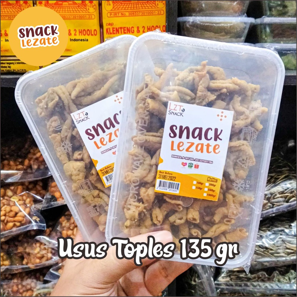 

Lezate Snack Kripik Usus Ayam Murah 135GR Toples / Pedas / Keripik Usus Ayam Balado Krispy / Kripsus