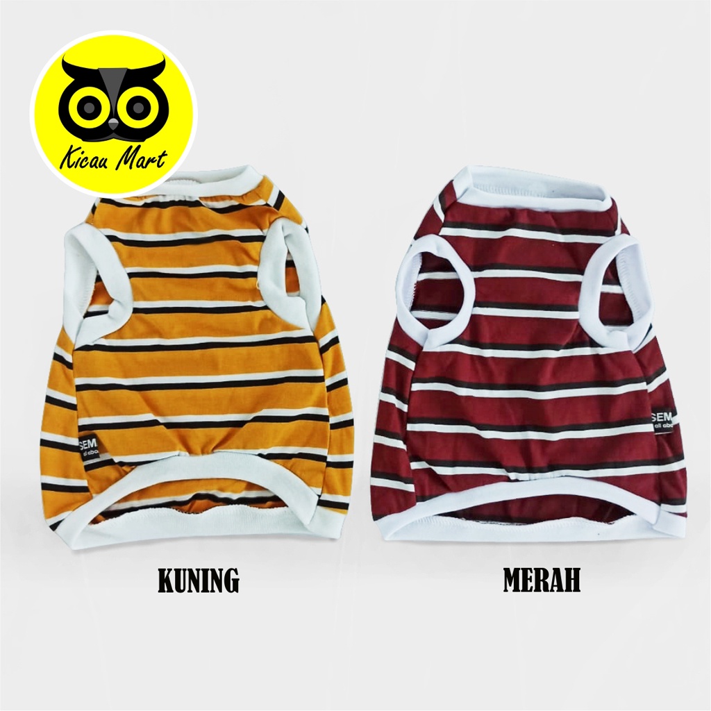 Baju Kaos Kucing Anjing Sempati Motif Garis Kaos Singlet Kitten Anabul Puppy Tank Stripe Pet Shirt Pakaian Musim Panas Anjing Kelinci Monyet Lucu Murah Ukuran S Small