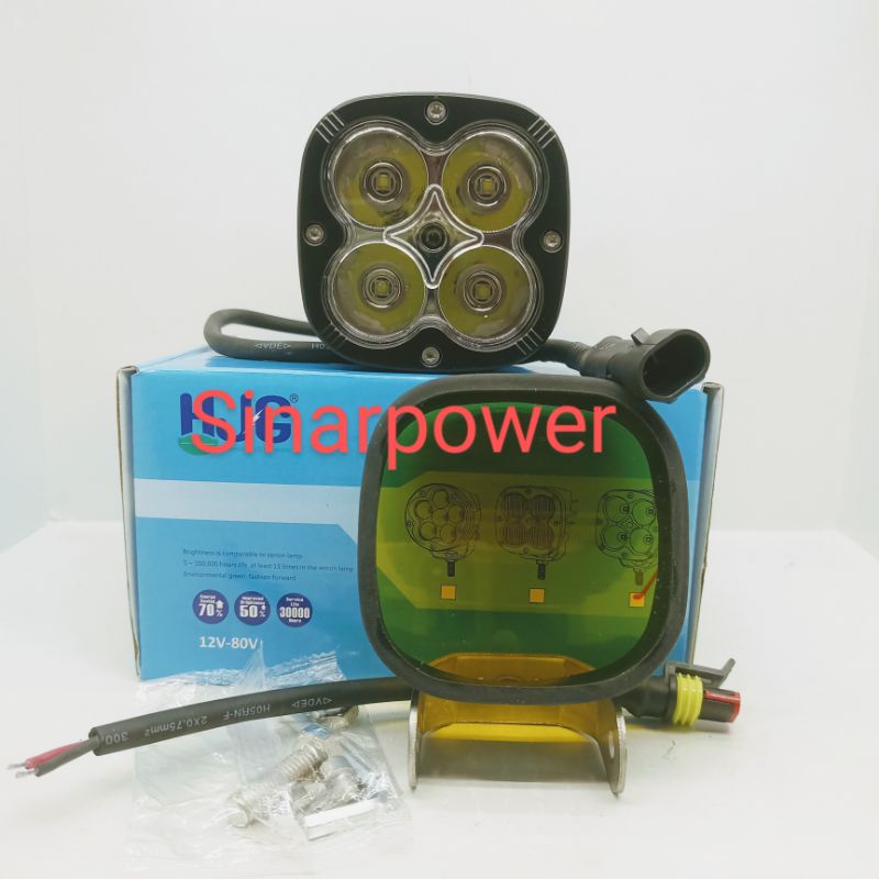 Lampu Tembak Offroad L4Z Led Cree 4 Mata 60 Watt - Spotlight Led Cree 4 Led Waterprof Plus Lensa Kun