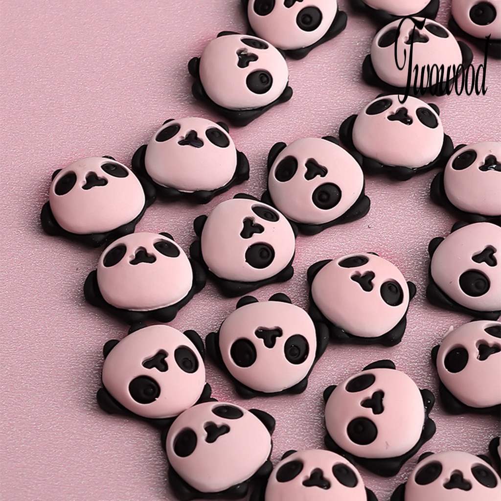 Twowood 5Pcs / Set Ornamen Kartun Panda Untuk Dekorasi Nail Art DIY