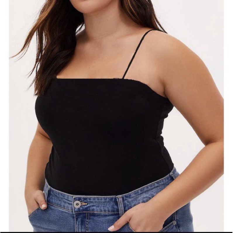 CASSY TANKTOP JUMBO / TANK TOP WANITA SIZE 2XL-3XL-Black-Spaghetti