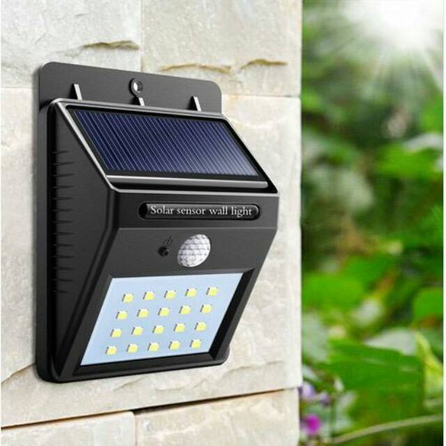 Lampu LED taman tenaga surya system sensor dinding/solar cell/panel 20