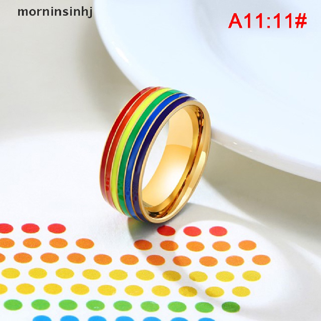 Mor Cincin Stainless Steel Warna Pelangi Untuk Wanita