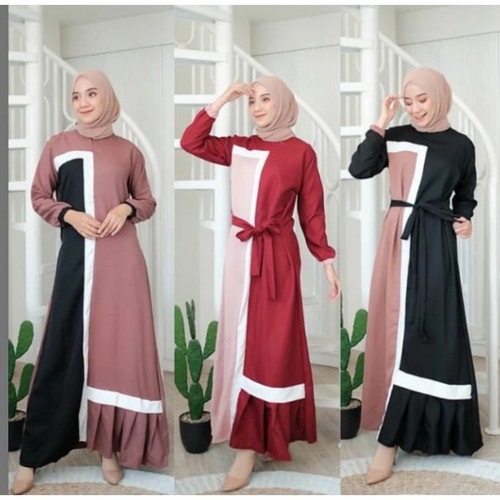 CS-SPESIAL DISKON ( MURAH NAMPOL ) LETYSA DRESS / GAMIS KOMBINASI/DRESS MURAH/GAMIS MURAH