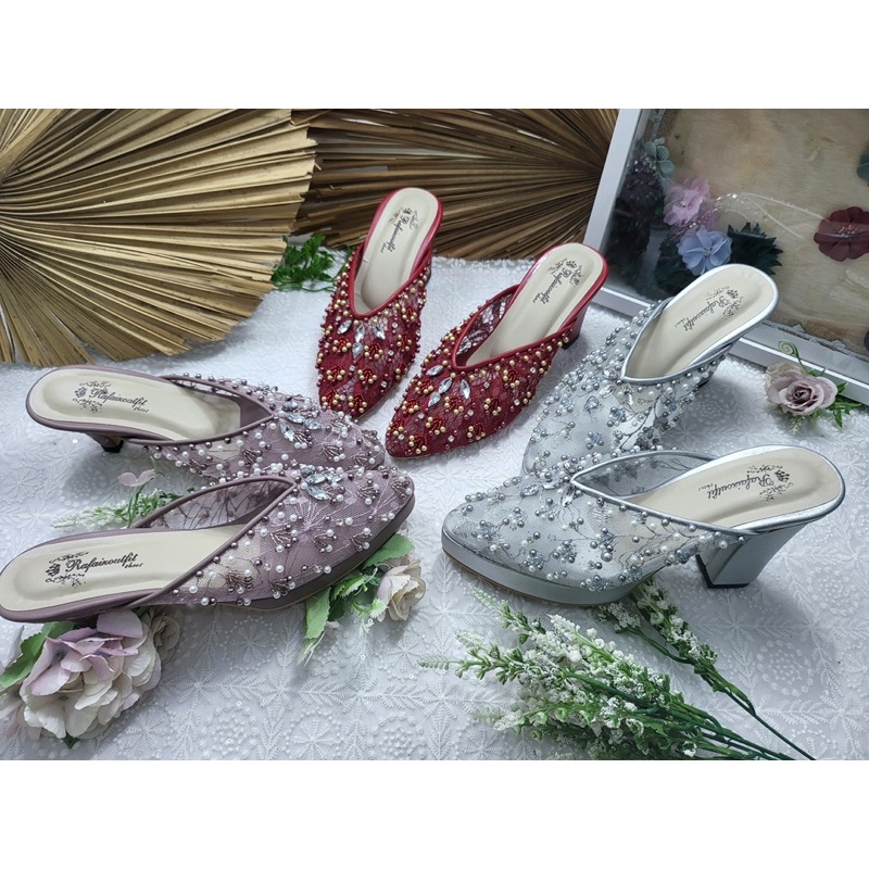 sepatu wedding Marisa mauve tinggi 7cm