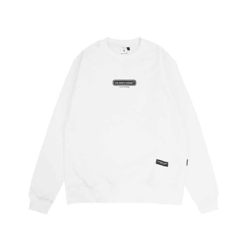 CREWNECK SWEATER BASIC PERIA CREWNECK WANITA KEKINIAN SWEATER THE DONS HOUSE LOCAL WHITE BISA COD