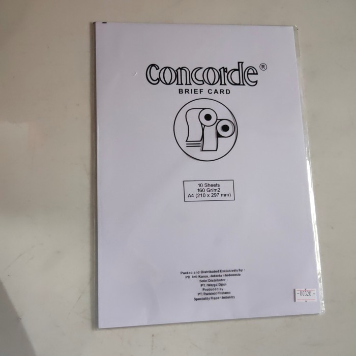

Kertas Concord 160 gr A4 isi 10 lembar