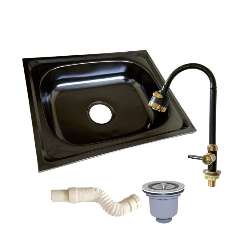 Bak Cuci Piring Wastafel Kitchen Sink Stainless Black 50x40 cm  / Paket Lengkap Bak cuci piring &amp; Kran Air