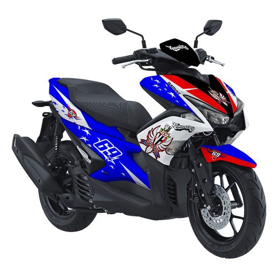 Stiker Decal Sticker Full Body Aerox 155 NVX 155 Biru Putih