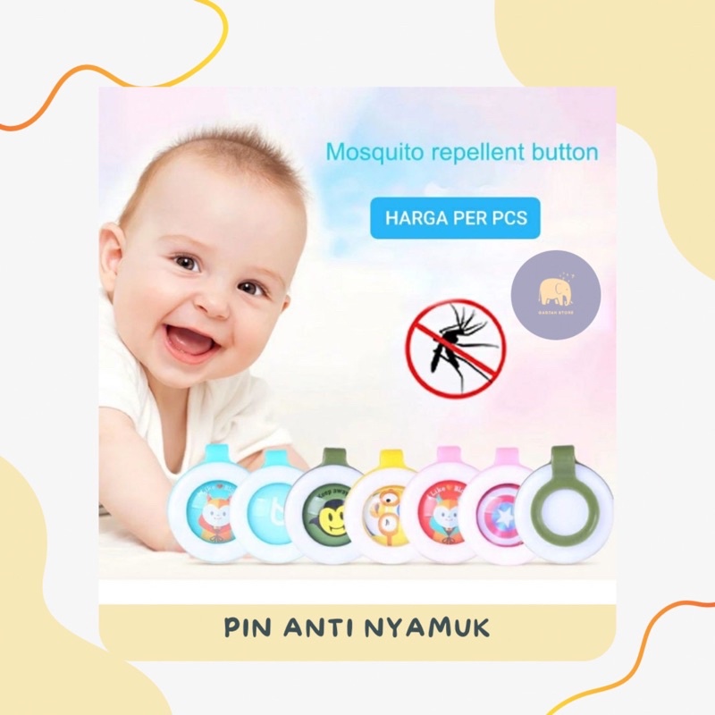 PIN ANTI NYAMUK TEMPELAN ANTI NYAMUK ANTI MOSQUITO MUSIM PANAS PENANGKAL NYAMUK