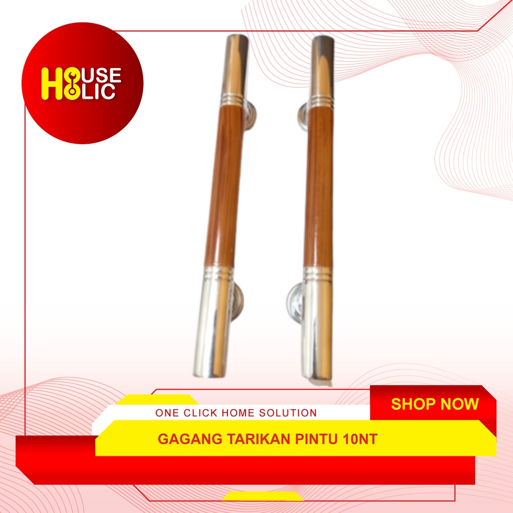 Handle Pintu Stainless Motif Kayu 10 NT / Gagang Tarikan Pintu 10NT