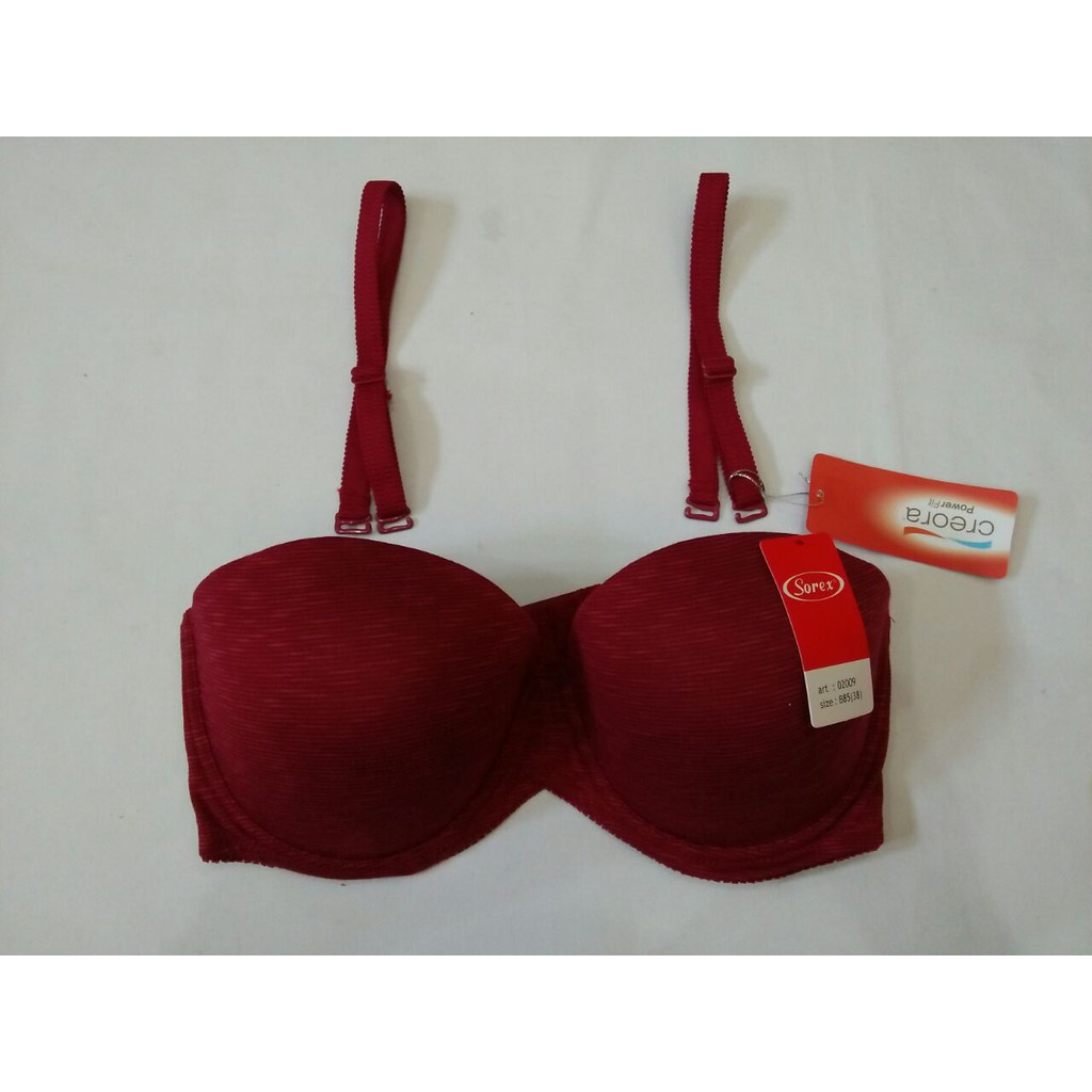 Bra / BH SOREX 02009 HALF CUP wanita Busa Kawat Kait 2 polos BK size 34 36 38 cup 1/2