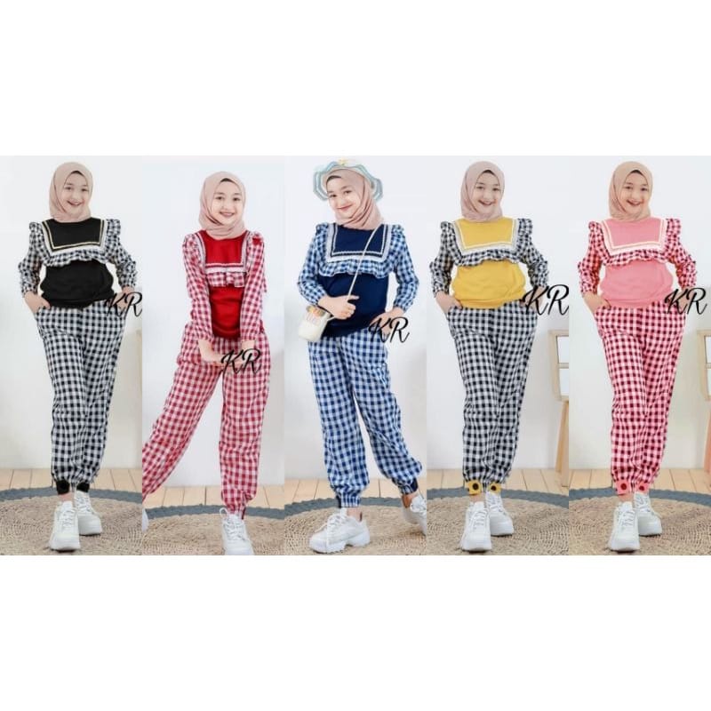 5 WARNA - SET VIOZY KOTAK KID 8 - 12TH TERGANTUNG ANAK / BUSANA SET MUSLIM ANAK PEREMPUAN