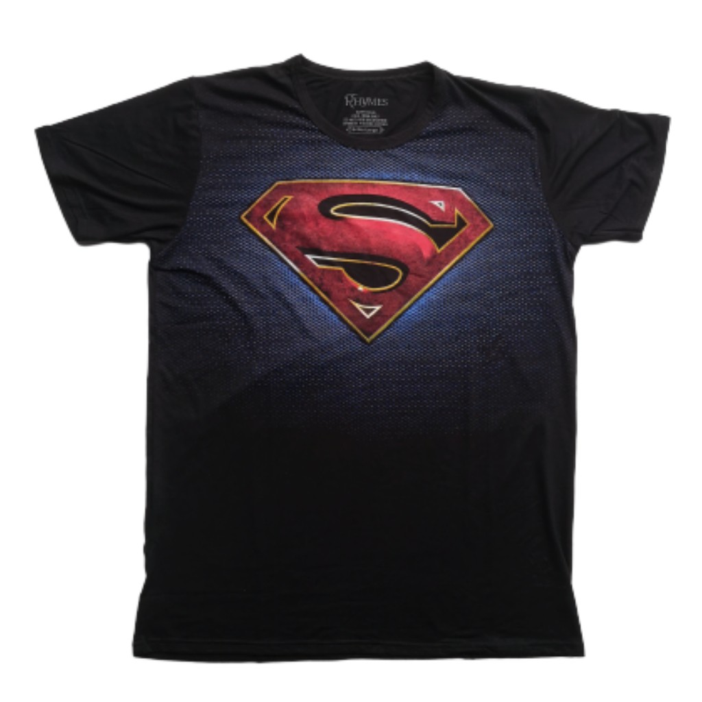 Kaos Superman New Big Sise Baju Superhero Jumbo Atasan Tshirt Rhymes Import Lengan Pendek XXXL