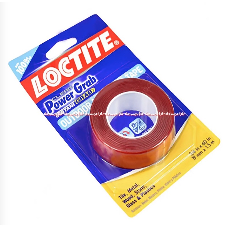 Loctite Clear Power Grab Instant Outdoor Mounting Tape Double Tape Double Tip Kuat Untuk Bahan Besi Ubin Kayu Batu Kaca Plastik Loktite Doubletape Isolasi Luar Ruangan Kuat