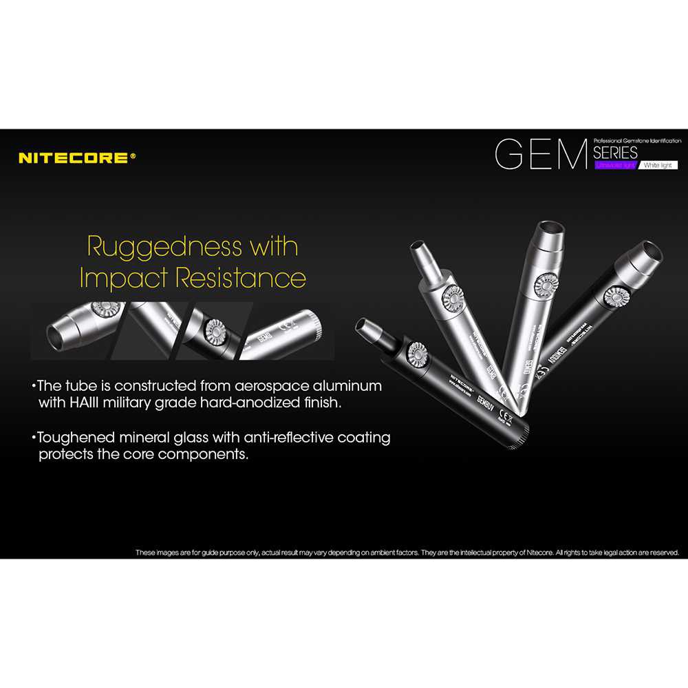 Nitecore GEM8 Senter Indentifikasi Batu Mulia XP-L HI V3 500 Lumens