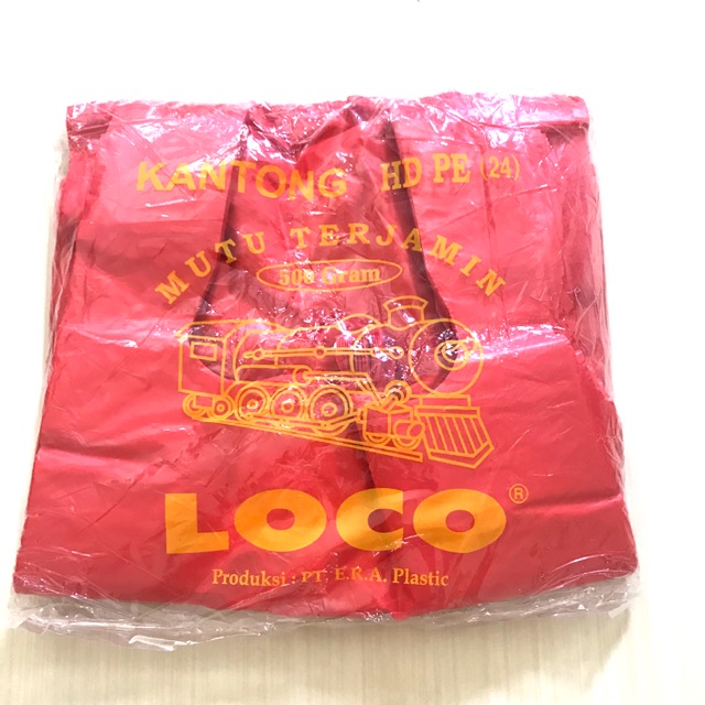 kantong plastik kresek asoi LOCO PUTIH / MERAH TEBAL UK. 24 28 35 40 (500gr)