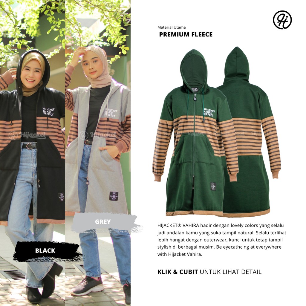 NEW hijacket VAHIRA jaket wanita hoodie all varian warna L & XL || jaket hijaket muslimah-3