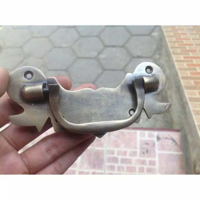 Handle / Tarikan Laci Lemari Jendela Pintu Rumah Kuningan Antik Murah 12.5cm